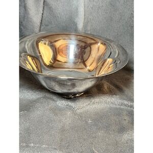 Vintage Towle Silverplate Pedestal Bowl Engraved 1967 9in Centerpiece